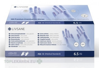 LIVSANE Premium Latexové rukavice pudrované (S)