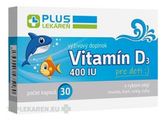 PLUS LEKÁREŇ Vitamín D3 400 IU pre deti