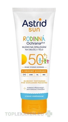 ASTRID SUN Rodinné mlieko na opaľovanie OF 50+