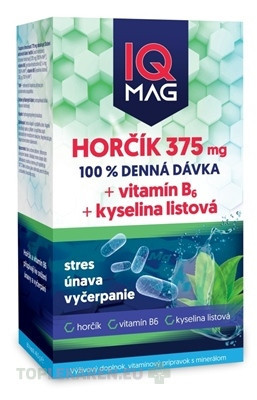 IQ MAG HORČÍK 375 mg+Vitamín B6+Kyselina listová