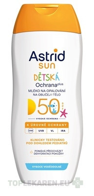 ASTRID SUN Detské mlieko na opaľovanie OF 50