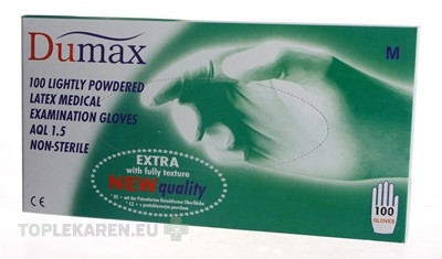 DUMAX RUKAVICE latexové  vyšetrovacie