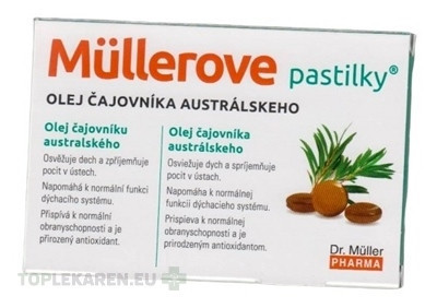 MÜLLEROVE pastilky OLEJ ČAJOVNÍKA AUSTRALSKEHO