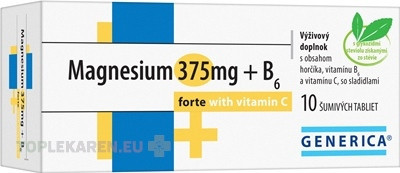 GENERICA Magnesium 375 mg + B6 forte s vitamínom C