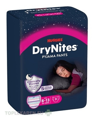 HUGGIES DryNites L pre dievčatá (8-13 rokov)