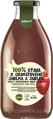 zdravo 100% ŠŤAVA Z GRANÁTOVÉHO JABLKA A JABLKA