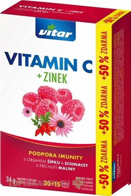 VITAR VITAMÍN C + ZINOK, ECHINACEA A ŠÍPKA