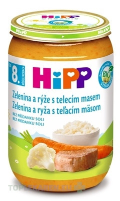 HiPP Príkrm BIO Zelenina, teľacie mäso a ryža