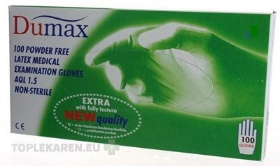 DUMAX RUKAVICE latexové vyšetrovacie