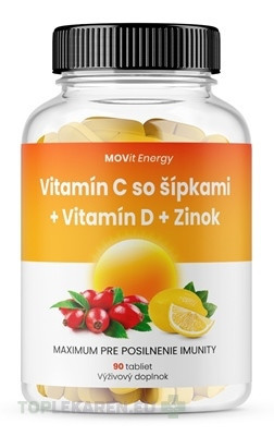 MOVit Vitamín C 1200 mg so šípkami + D + Zinok