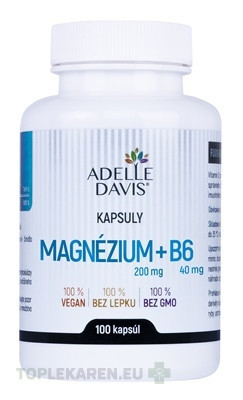 Adelle Davis Magnézium (200 mg) + B6 (40 mg)