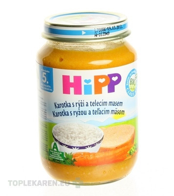 HiPP Príkrm BIO Mrkva s ryžou a teľacím mäsom