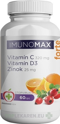 IMUNOMAX  forte Vitamín C+D+Zinok - Pharmed New