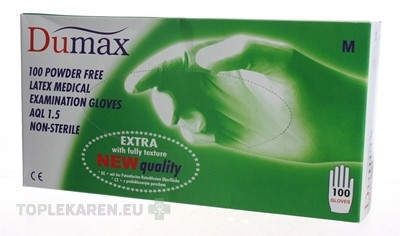 DUMAX RUKAVICE latexové  vyšetrovacie