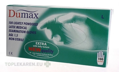 DUMAX RUKAVICE latexové  vyšetrovacie