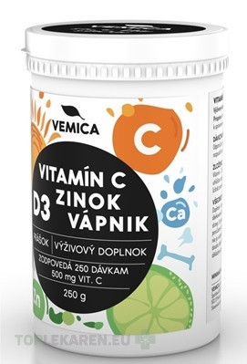 Vemica Vitamín C + D3 + Zn + Ca
