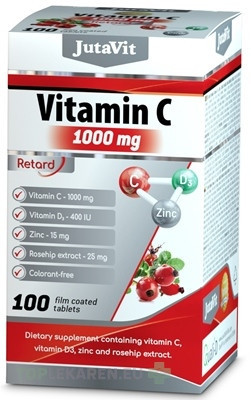 JutaVit Vitamín C 1000 mg + D3 400 IU + zinok 15mg