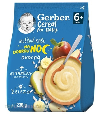 Gerber Cereal Mliečna KAŠA Dobrú noc Ovocná