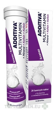 ADDITIVA MULTIVITAMÍN + Minerál, Kofein, Ananás