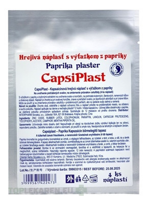 CAPSIPLAST - HREJIVÁ NÁPLASŤ S VÝŤAŽKOM Z PAPRIKY