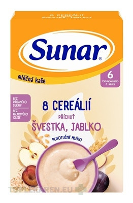 Sunar mliečna KAŠA 8 CEREÁLIÍ