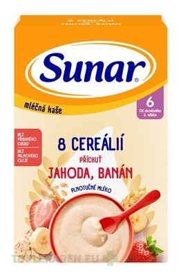 Sunar mliečna KAŠA 8 CEREÁLIÍ
