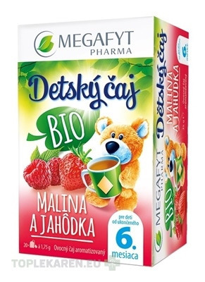 MEGAFYT Detský čaj BIO MALINA A JAHÔDKA