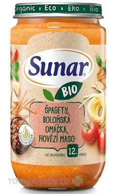 Sunar BIO príkrm ŠPAGETY, OMÁČKA, HOVÄDZIE MÄSO