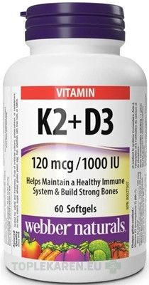 Webber Naturals Vitamín K2+D3 120 mcg/1000 IU