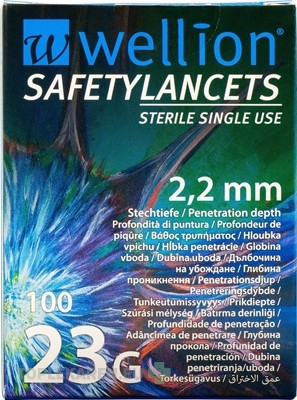 Wellion SAFETYLANCETS 23G - Lanceta bezpečnostná