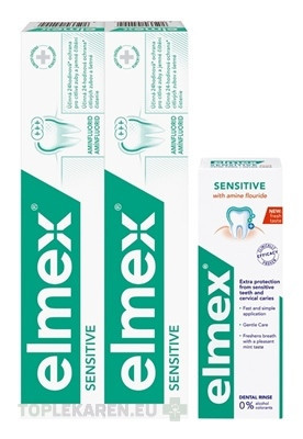ELMEX SENSITIVE ZUBNÁ PASTA DUOPACK + ÚSTNA VODA
