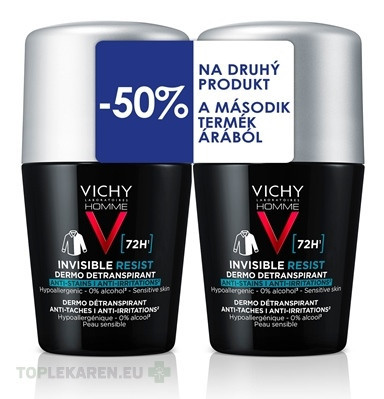 VICHY HOMME INVISIBLE RESIST DETRANSPIRANT 72H DUO