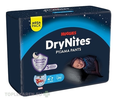 HUGGIES DryNites M pre chlapcov (4-7 rokov) MEGA