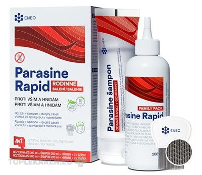 Parasine Rapid roztok + šampón na vši ENEO