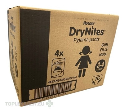HUGGIES DryNites S pre dievčatá (3-4 roky) JUMBO