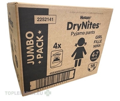 HUGGIES DryNites M pre dievčatá (4-7 rokov) JUMBO