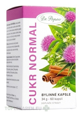 Dr. Popov Bylinné kapsuly CUKOR NORMAL