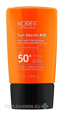 KORFF SUN SECRET Ultraľahký PLEŤOVÝ FLUID SPF 50+