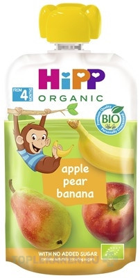 HiPP BIO 100% Ovocie Jablko Hruška Banán