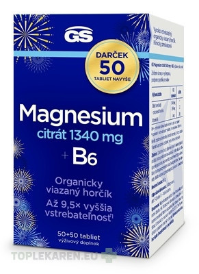 GS Magnesium citrát 1340 mg + B6 Darček