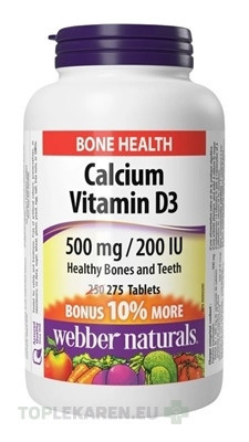 Webber Naturals Calcium Vitamín D3 500 mg/200 IU
