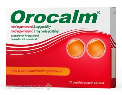 Orocalm med a pomaranč 3 mg tvrdé pastilky