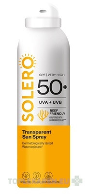 SOLERO Priehľadný opaľovací sprej SPF50+