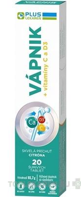 PLUS LEKÁREŇ VÁPNIK + vitamíny C a D3