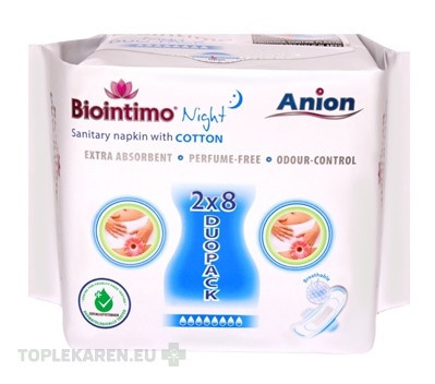Biointimo Anion nočné s krídielkami DUOPACK