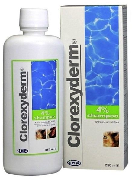 CLOREXYDERM 4 % šasmpón pre psy a mačky 250 ml