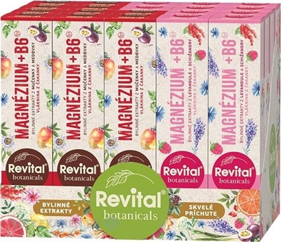 Revital Botanicals Magnézium + B6 šumivý MIX BOX