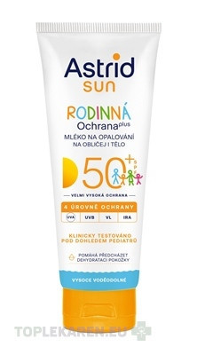 ASTRID SUN Rodinné mlieko na opaľovanie OF 50+