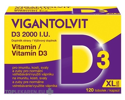 VIGANTOLVIT Vitamín D3 2000 IU