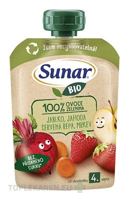 Sunar BIO Jablko Jahoda Červená repa